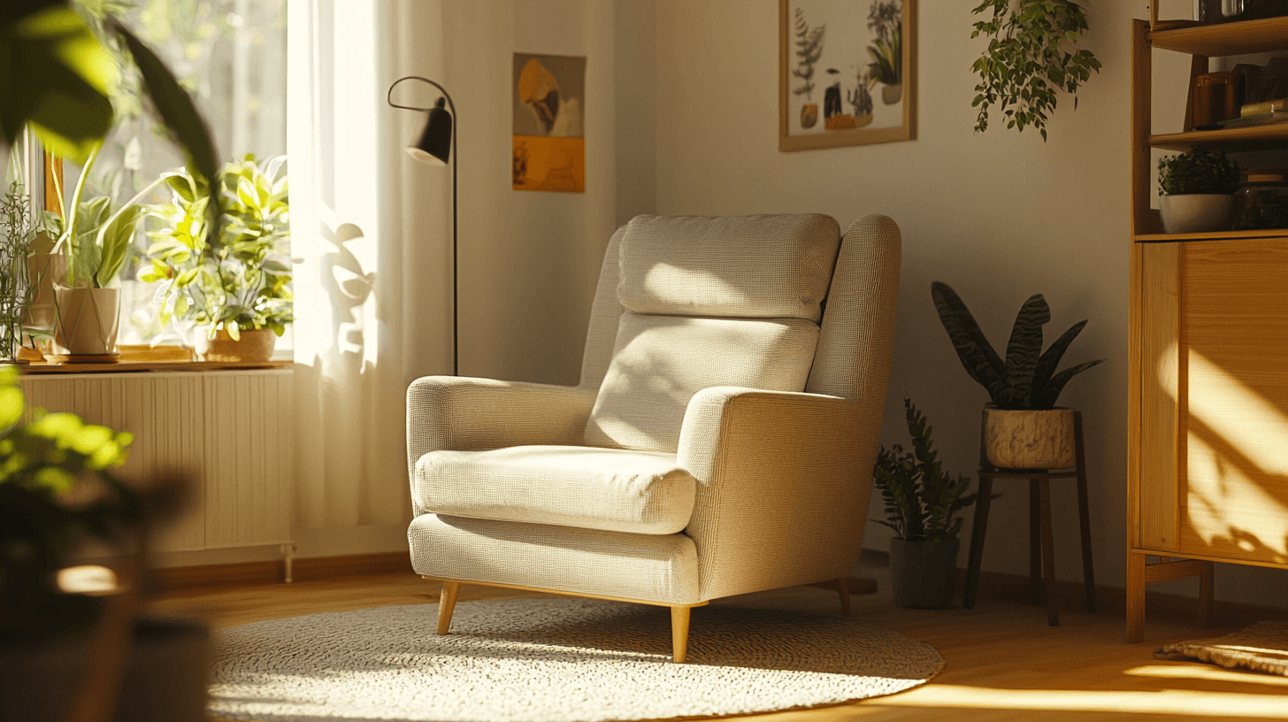 Čalouněné křeslo ve skandinávském stylu: Minimalismus se setkává s útulností