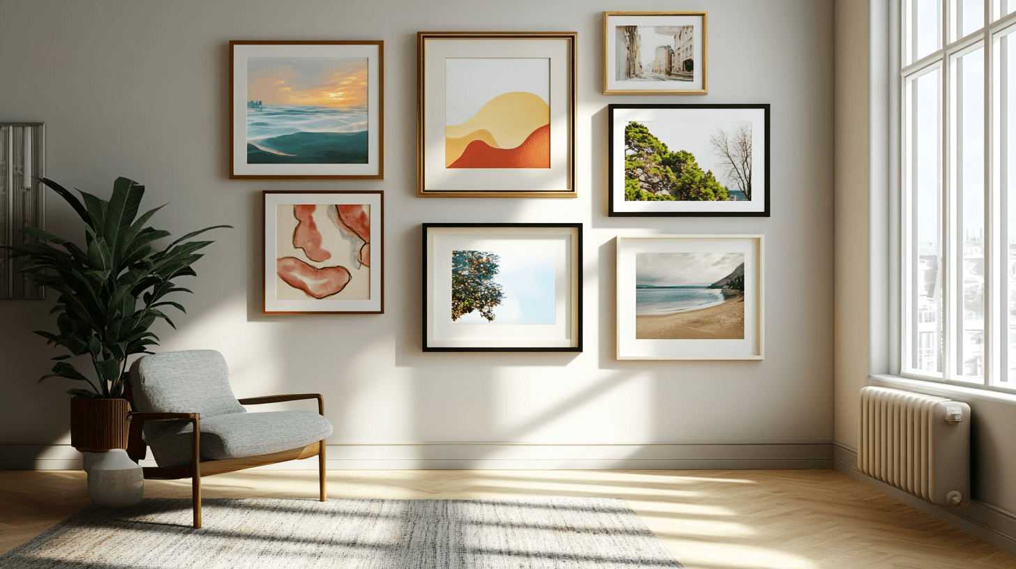 Uspořádání stěn galerie: Dokonalý mix rámů a umění
