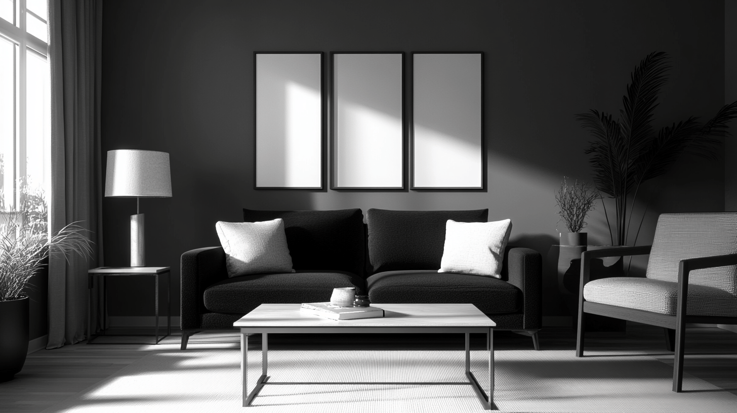 Nábytek a dekorace pro monochromatický koncept bydlení