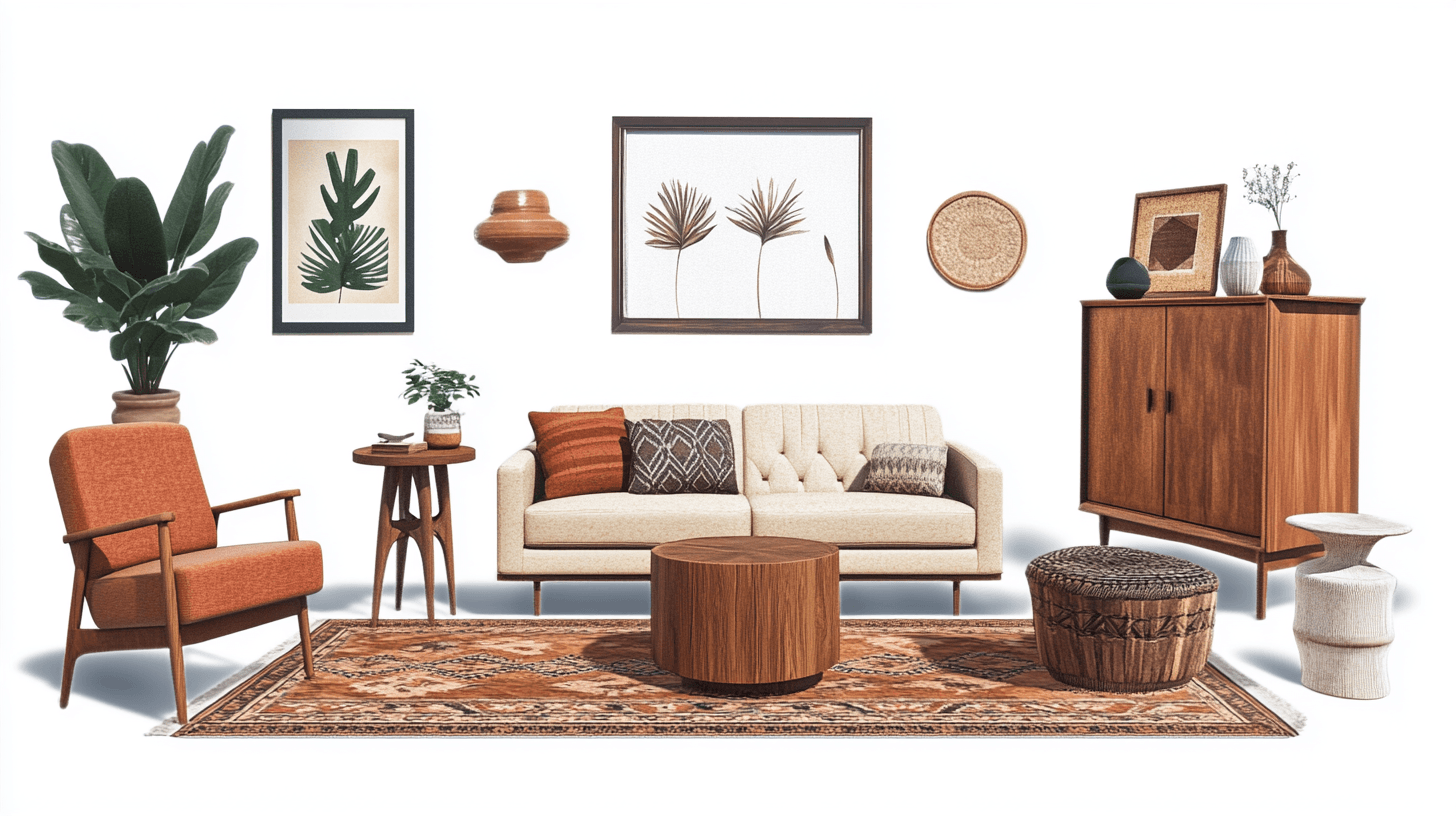 Nábytek ve stylu Boho-Mid-Century