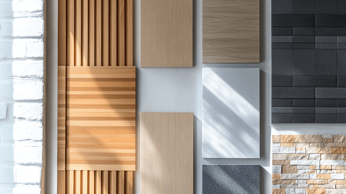 Různé materiály a designy akustických panelů