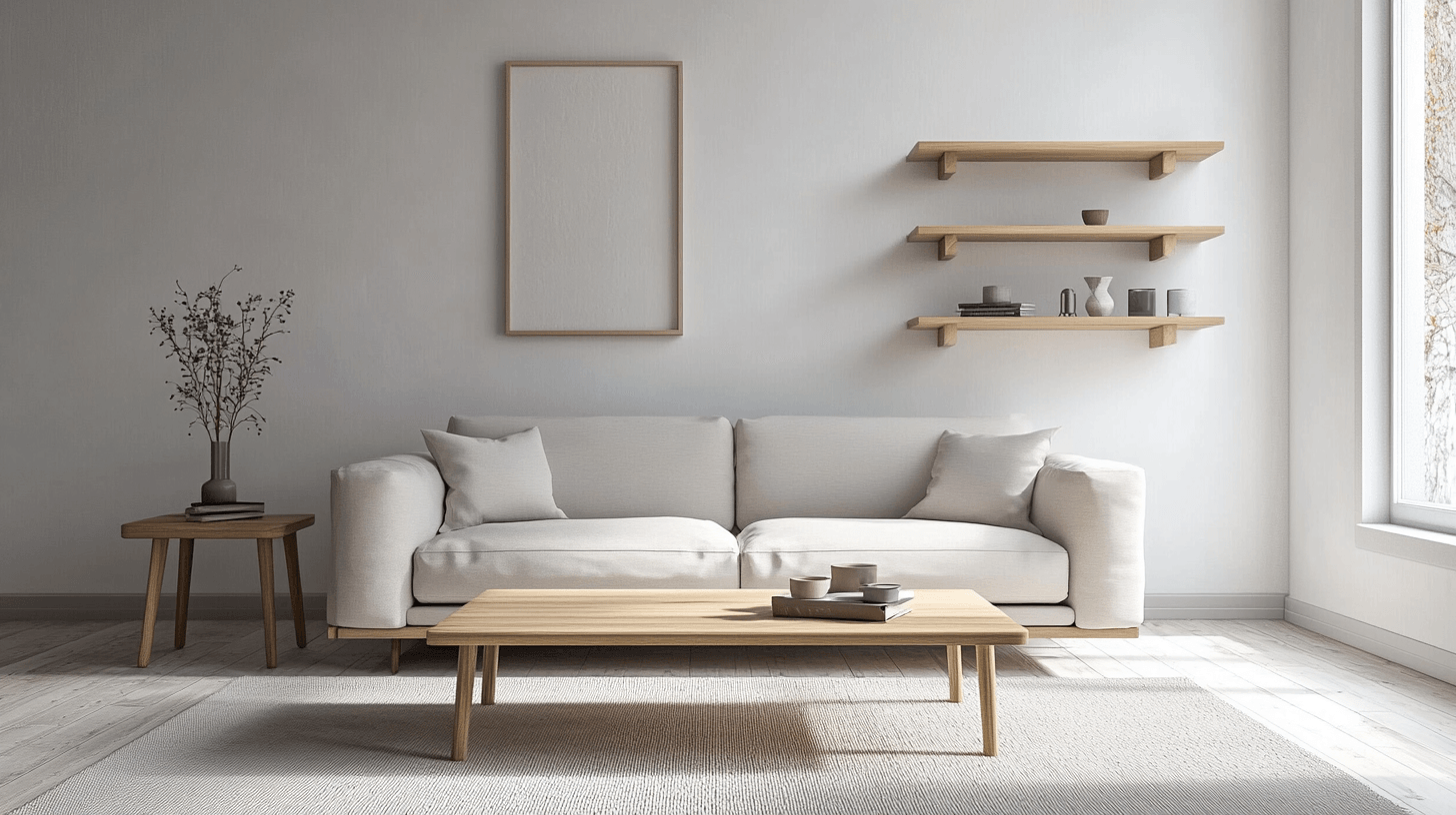 Minimalistický nábytek pro skandinávský obývací pokoj