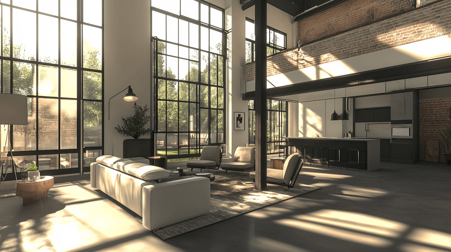 Navrhnout obývací pokoj v loft stylu: Otevřený a moderní