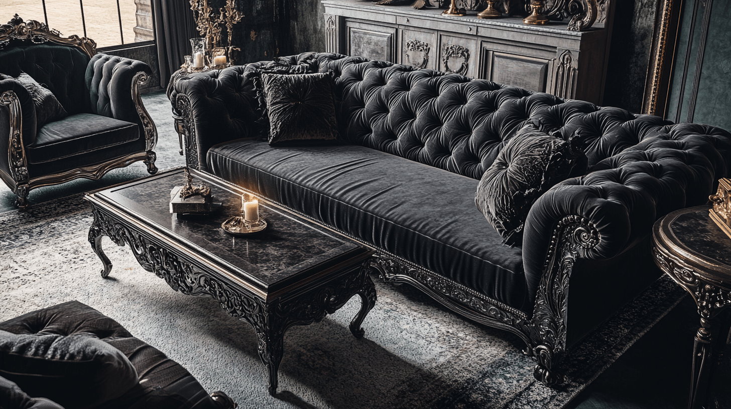 Nábytek ve stylu Gothic Chic: Tmavý a okázalý