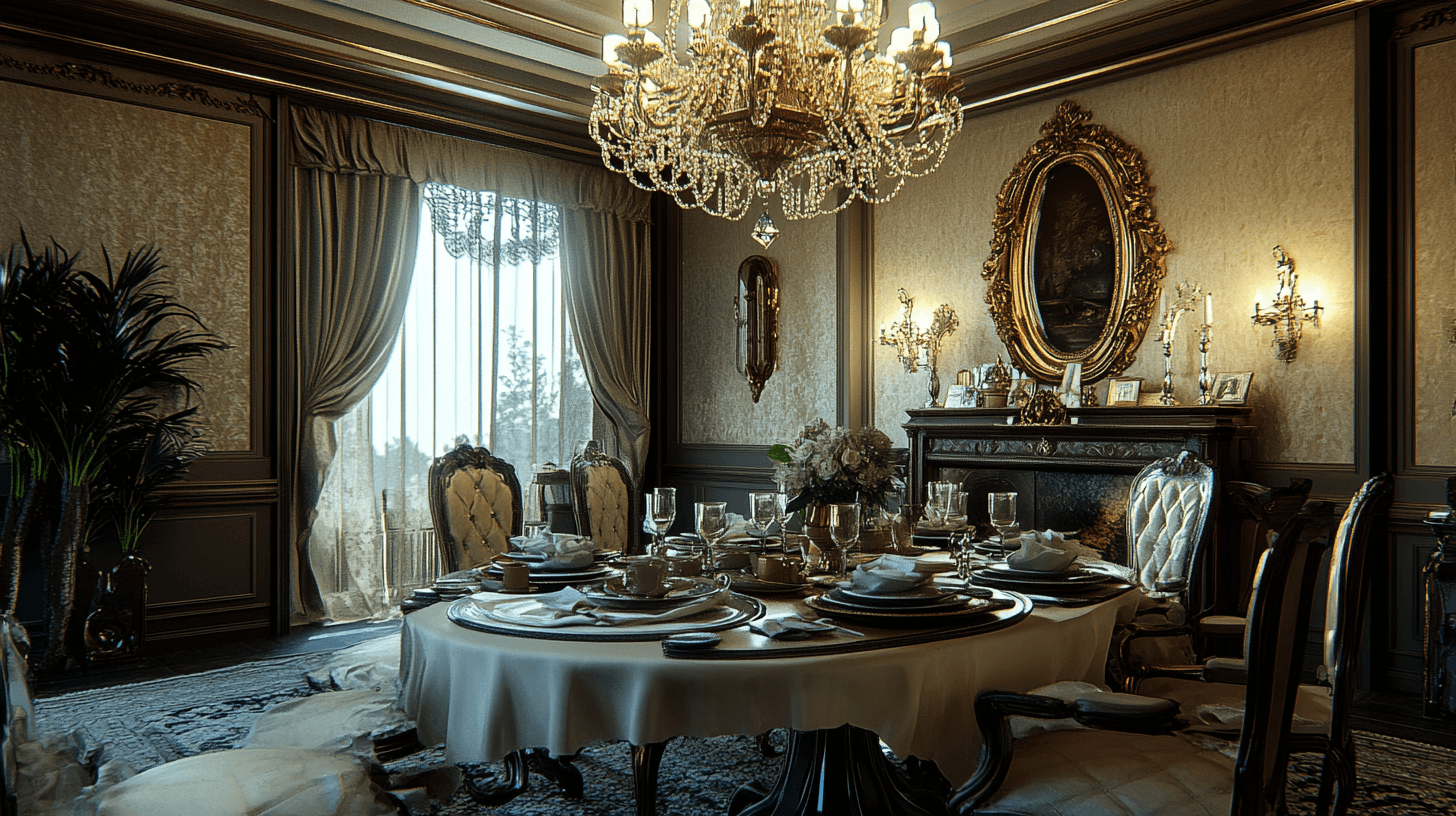 Jídelna s lustr: Elegance a atmosféra spojují