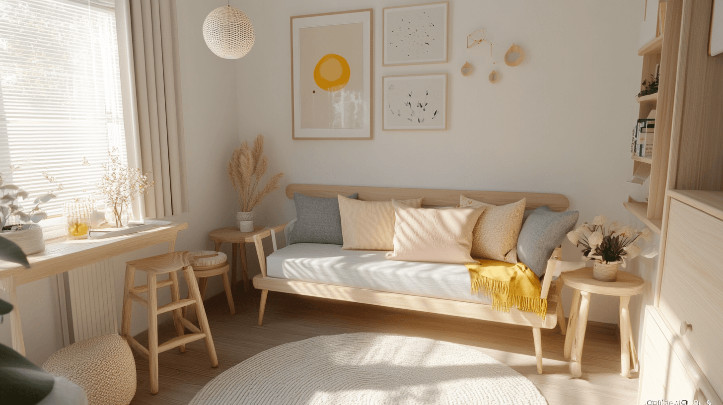 Pokoj pro hosty ve skandinávském stylu: Minimalistický a útulný