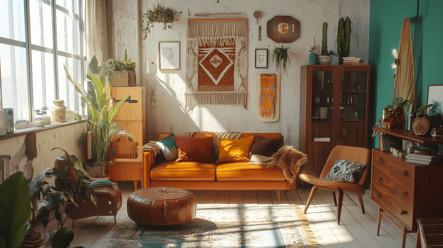 Tipy na návrh místnosti v boho mid-century stylu